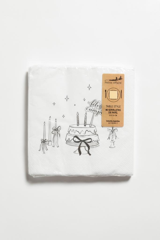 Servilletas de Papel Feliz Cumple Moños